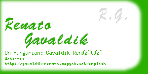 renato gavaldik business card